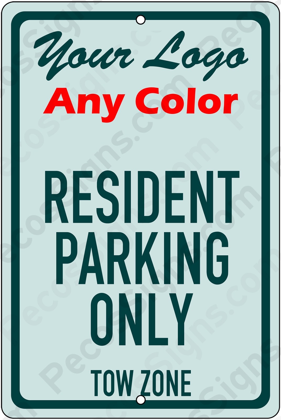 Custom Made Resident Parking Only 8&Prime;x12&Prime; Aluminum Sign UV Protected Made in USA