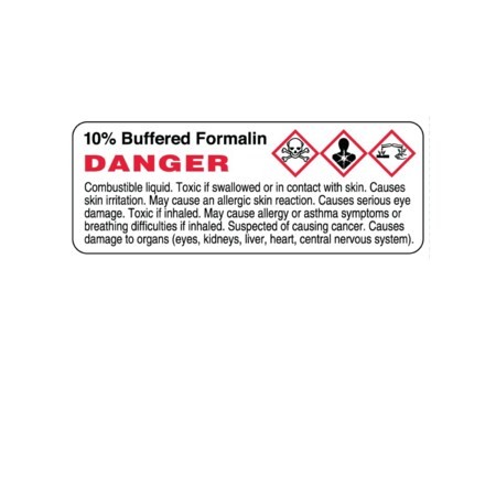 NEVS GHS-0012 GHS Label – 10% Buffered Formalin Danger 1-1/8&Prime; x 3&Prime;