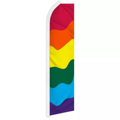 Pack of 2 Rainbow Swooper Banner Flag for LGBTQ+ Pride Community Events 100D