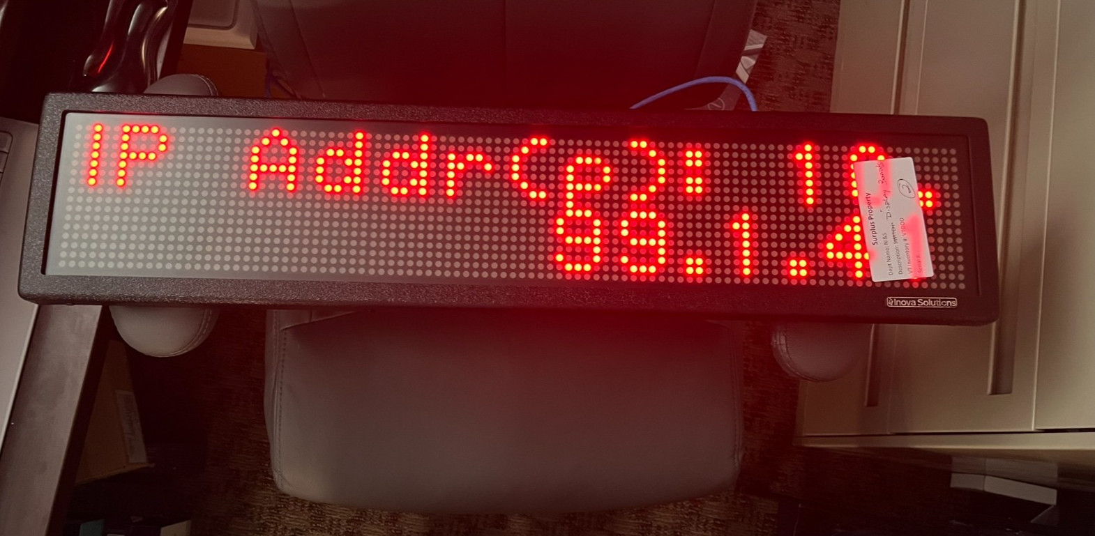 Inova Solutions OAX2-CS LED Message Display Sign PoE Ethernet Tested