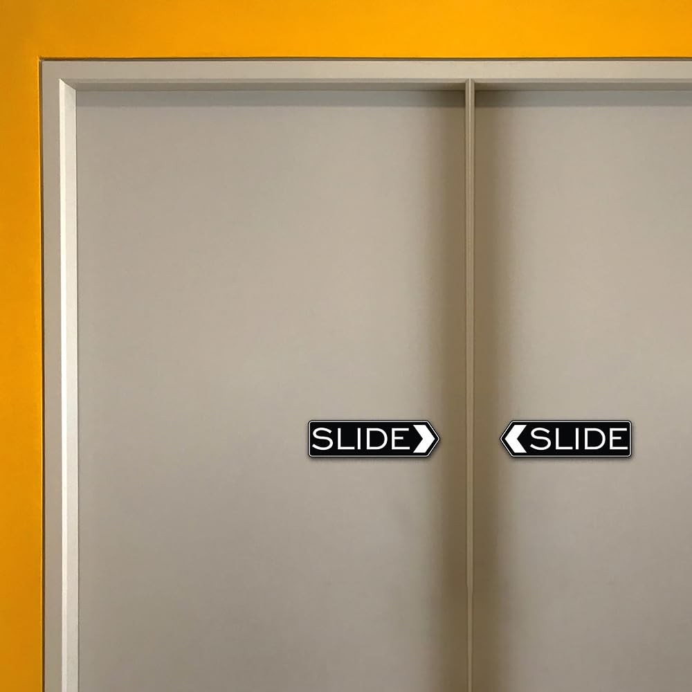 Designer Slide Door Sign Black Small Office Privacy Indicator 2 Pack