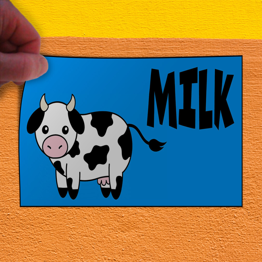Decal Stickers Milk Food Fair Restaurant Cafe Market Vinyl Store Sign Label
