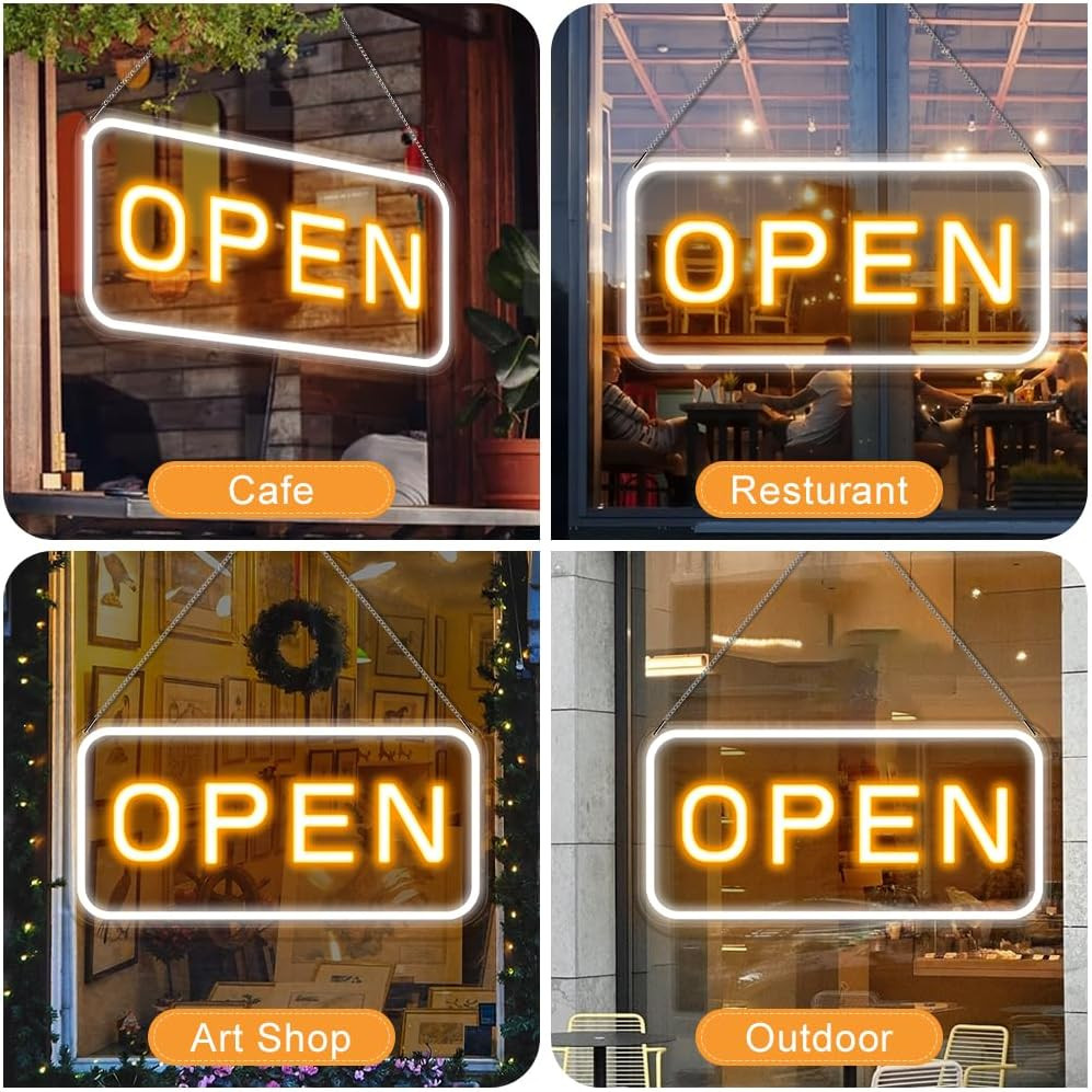 LED Open Sign for Business, Super Large 23&Prime; X 12&Prime; Horizontal Neon Open Sign, Yel