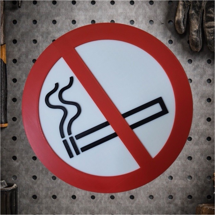 No Smoking Symbol Graphic Sign – Red Circle Slash, Red/White/Black