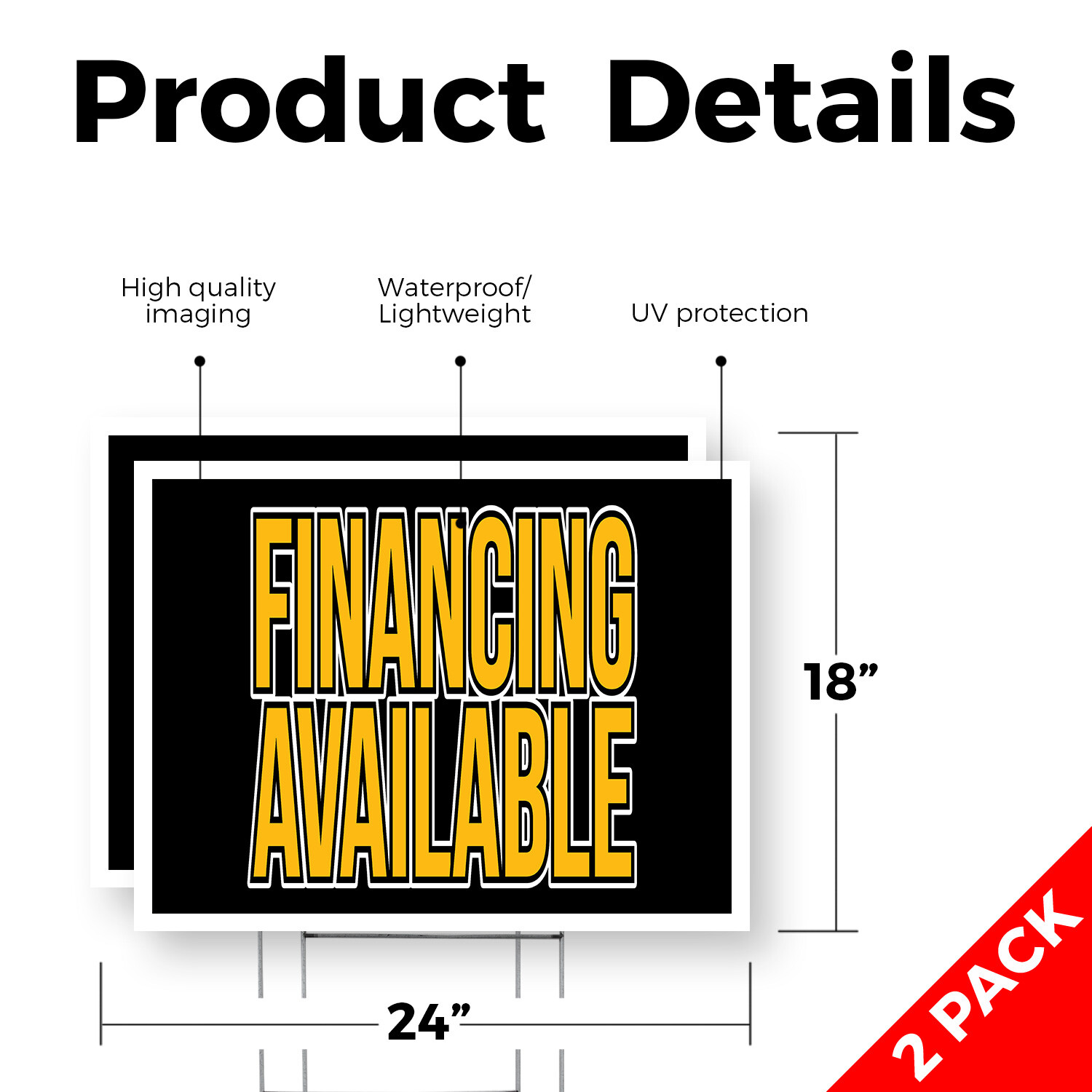 Financing Available Yard Sign Affordable Payment Options, Business Promotions