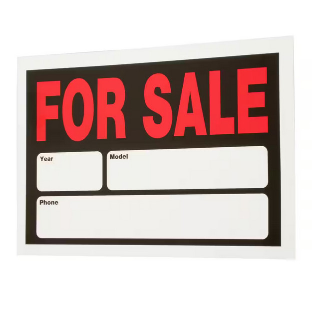 8&Prime; x 12&Prime; Plastic Auto for Sale Sign – Durable and Weather-Resistant