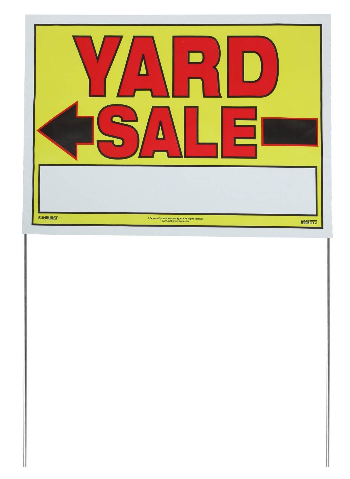 Yard Sale Sign W/ Stake, 22&Prime; x 32&Prime; Fully Assembled with Metal Stake, 10 pack