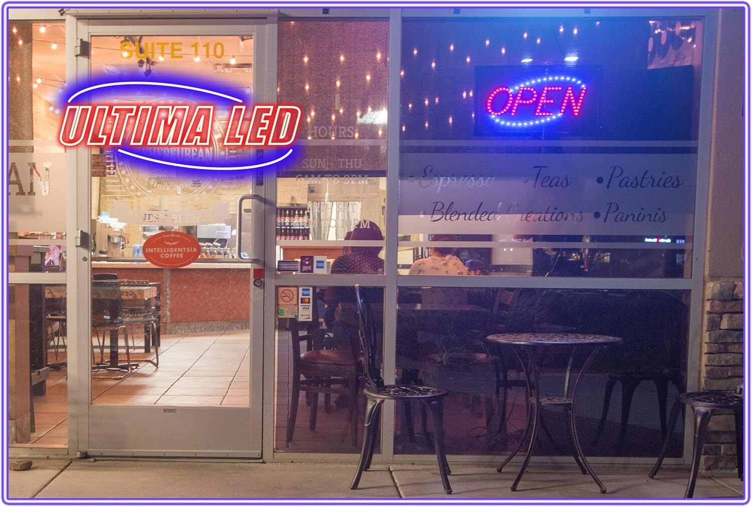 Stylish Neon Open Sign for Stores – Dual Modes & Custom Business Hours Included