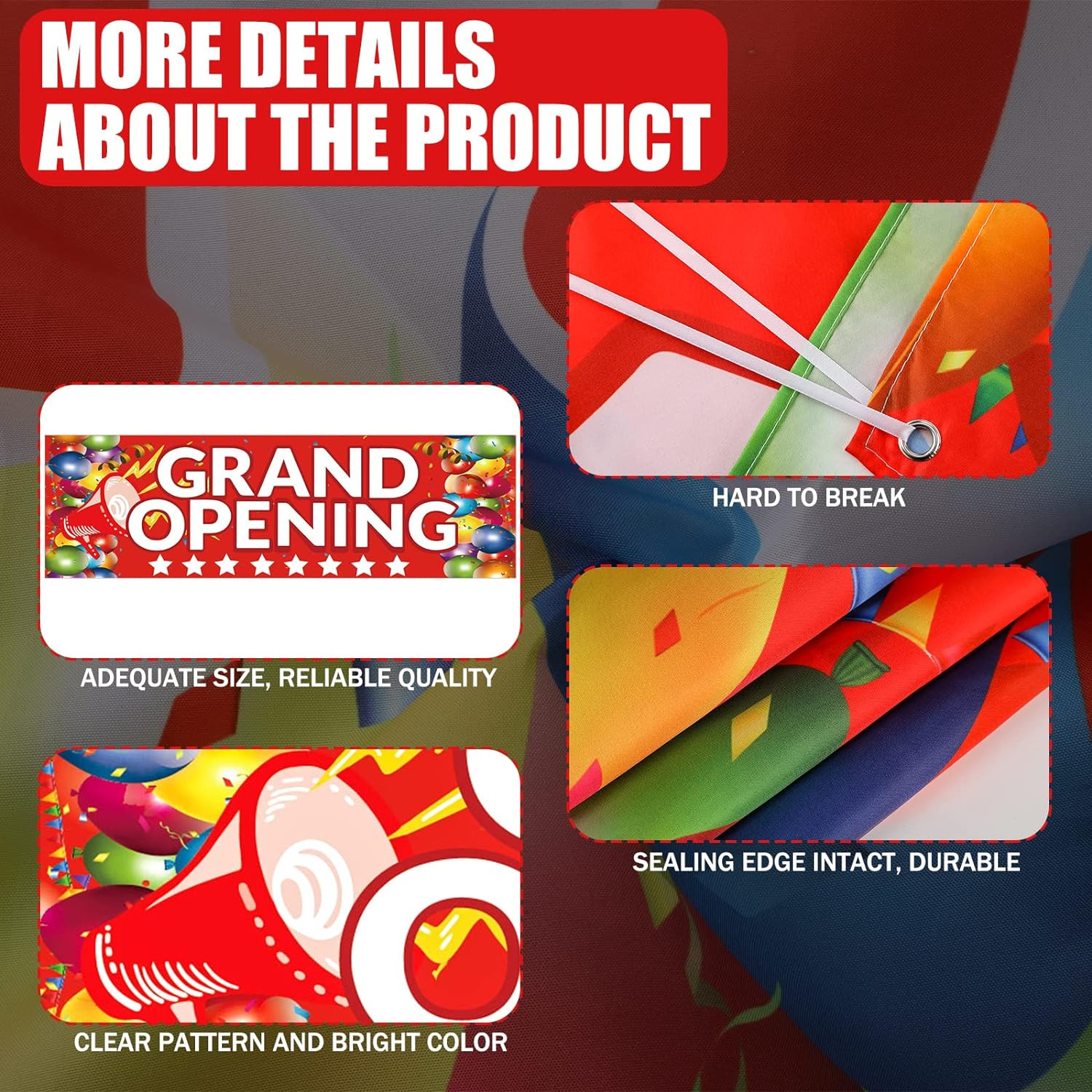 Grand Opening Banner New Store Grand Opening Sign and Rope Oxford Cloth Grand