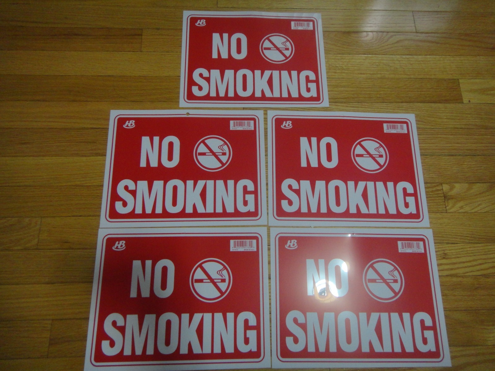 5 Pcs Red & White Flexible Plastic  » NO SMOKING  » Sign 9 x 12 Inch S15 US Seller
