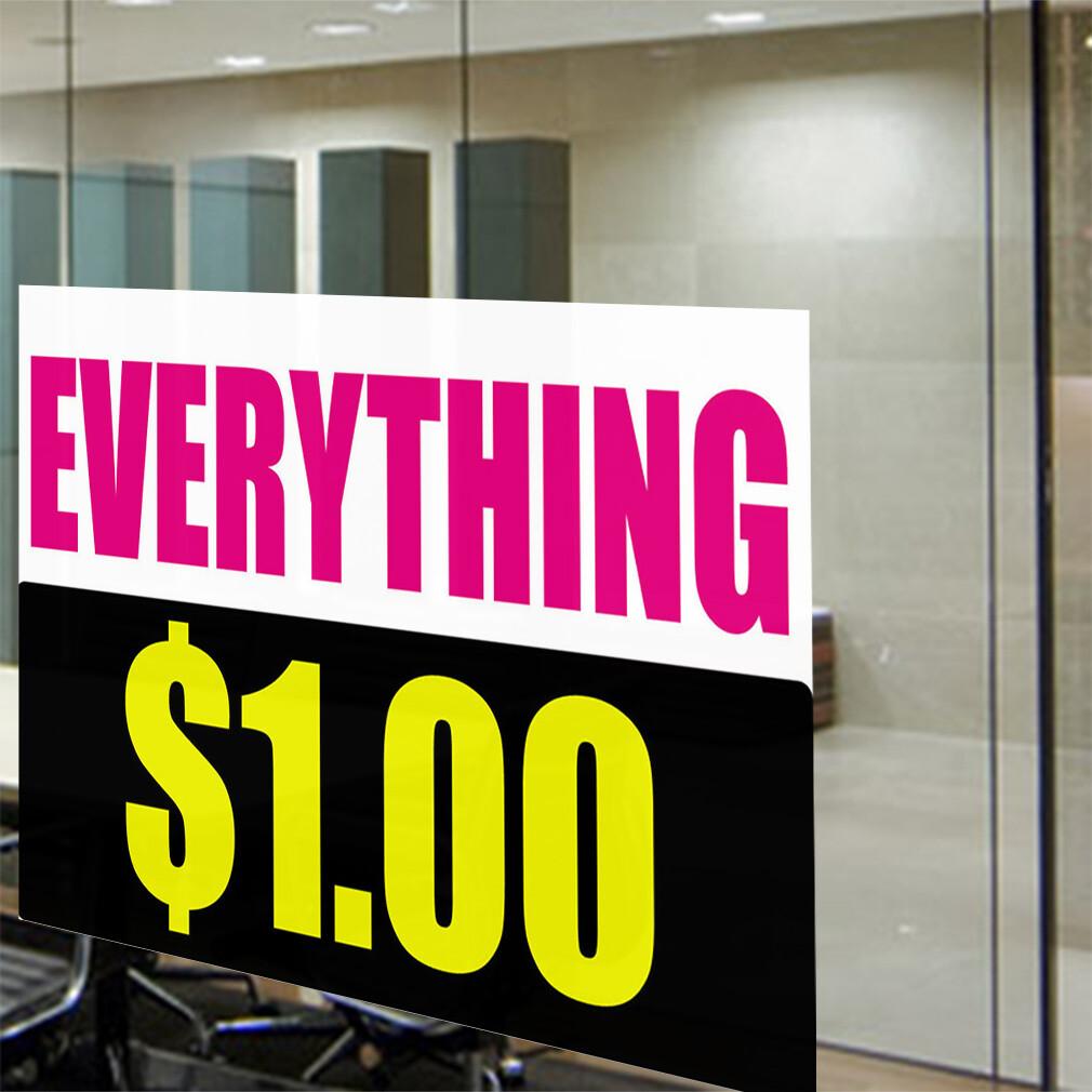 Decal Stickers Everything $1.00 Advertising Printing Vinyl Store Sign Label