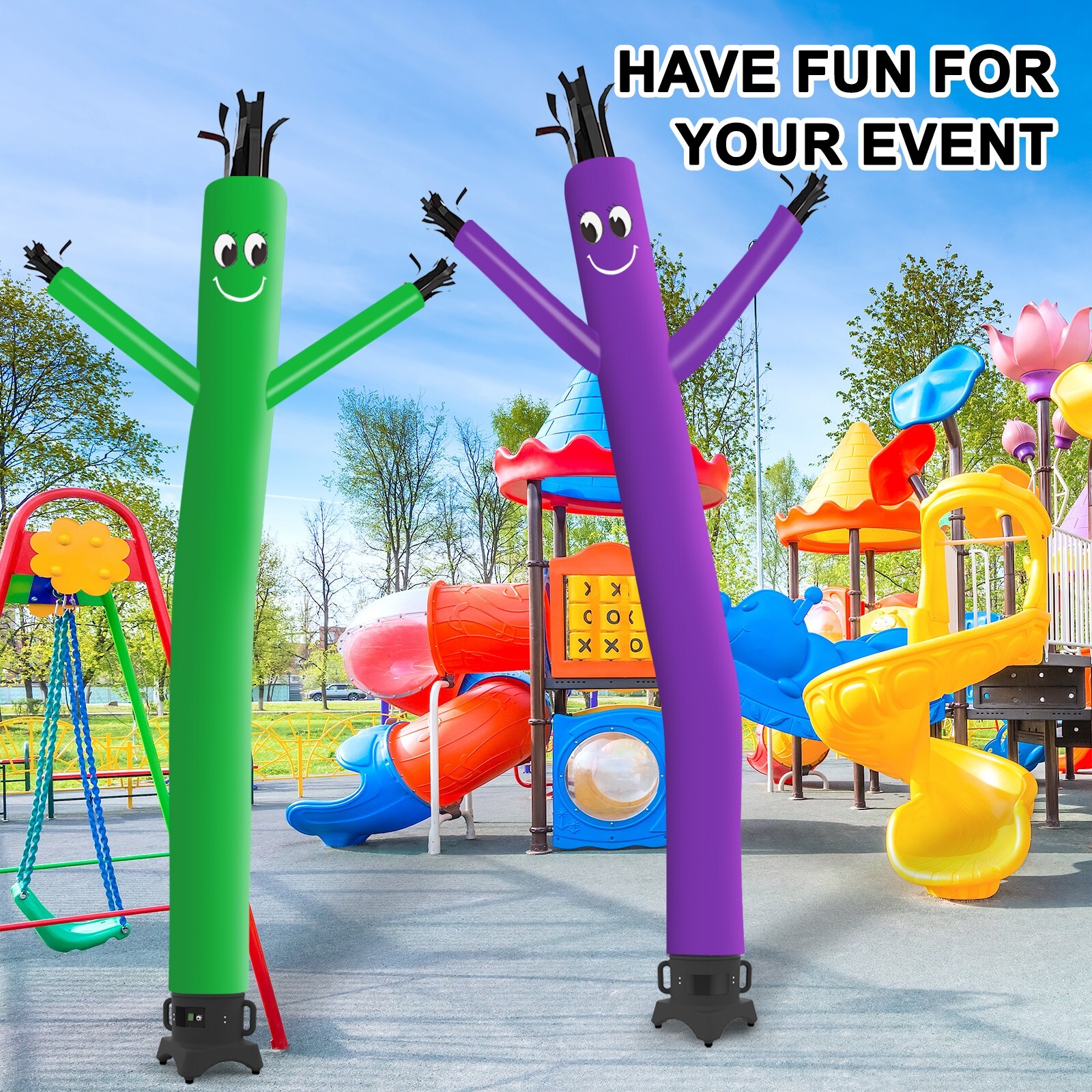 MOUNTO 10ft Purple Sky Puppet Inflatable Dancer with 1/2hp Blower Complete Set