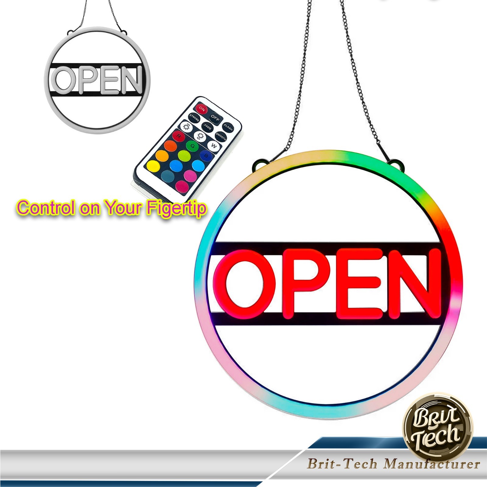 LED Open Sign 16&Prime; Large Neon Bright Light for Business Restaurant Bar Store Shop