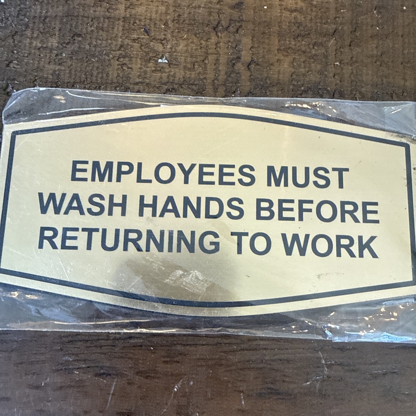 2 Pack Fancy Employees Must Wash Hands Before Returning To Work Sign Brushed Gol