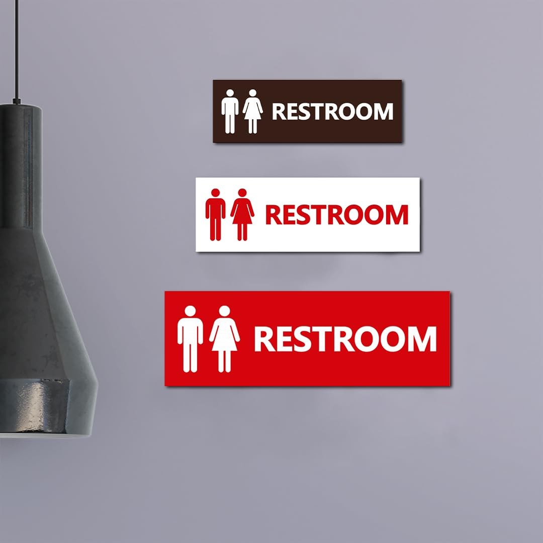 1 PCS Large Basic Unisex Restroom Sign Brushed Gold Door Marker Bathroom Tag