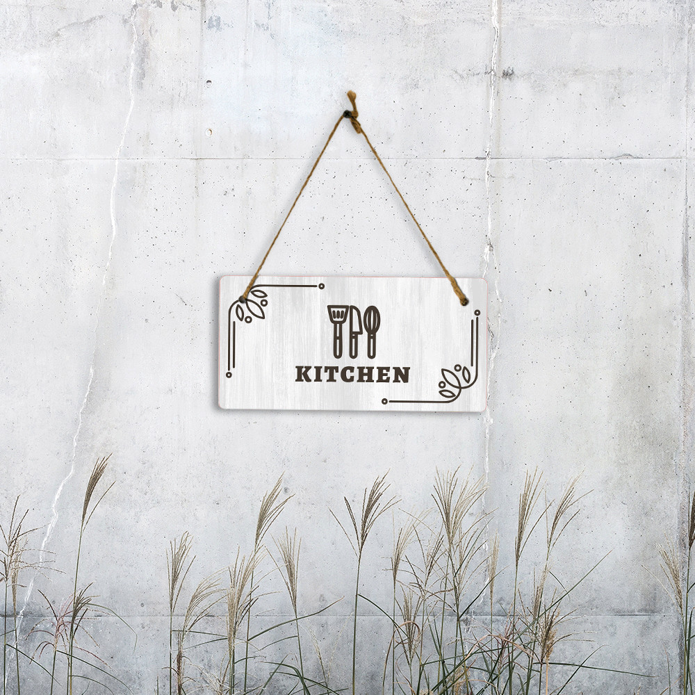 Kitchen 5×10 Hanging Plus Wall or Door Sign | Rustic Wood Sign