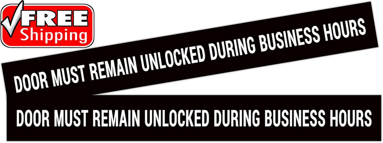 2PCS Door Must Remain Unlocked during Business Hours Sticker Sign，Self-Adhesive