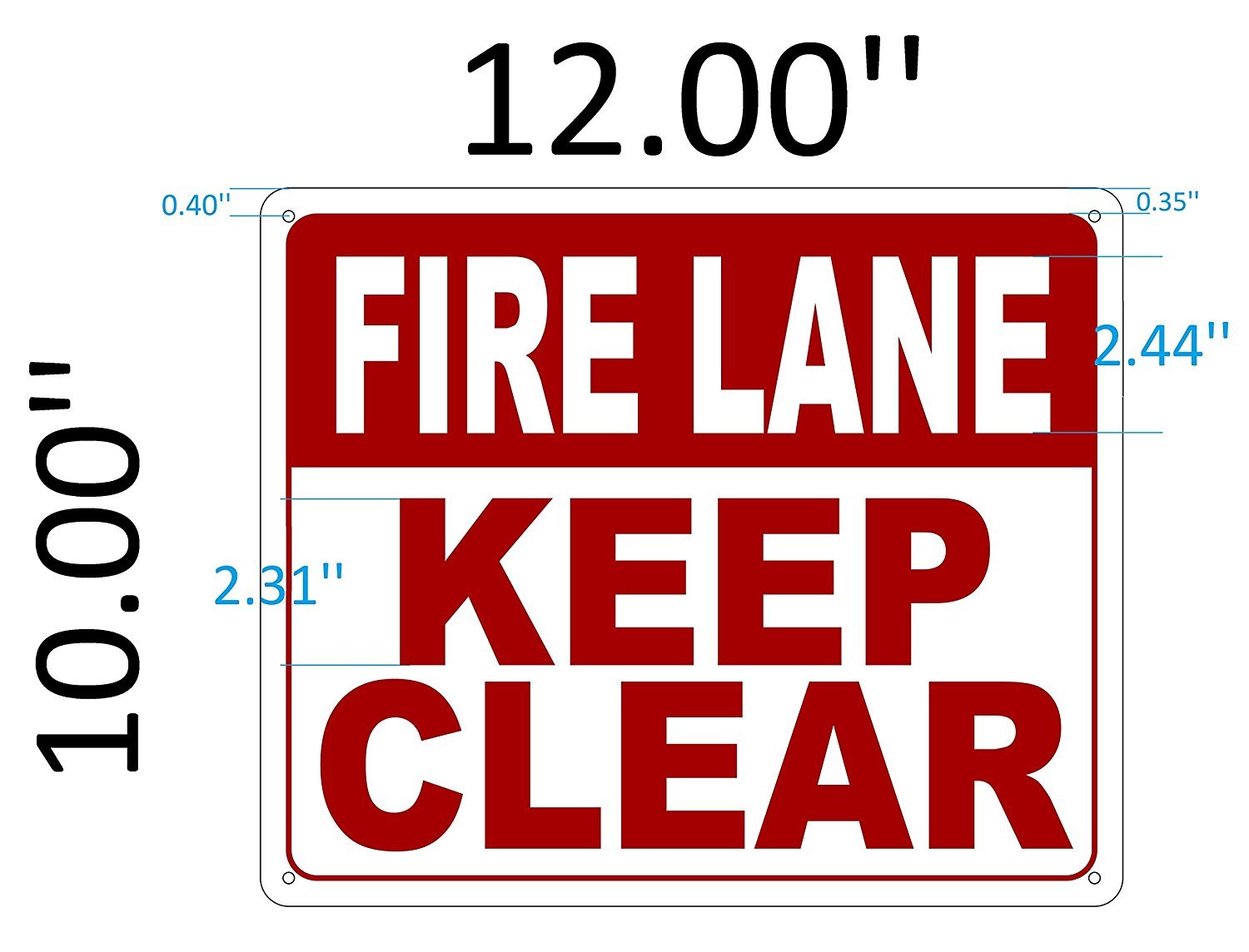 FIRE LANE KEEP CLEAR SIGN (Reflective, Aluminium 10 X 12 inch)-REF24-1027