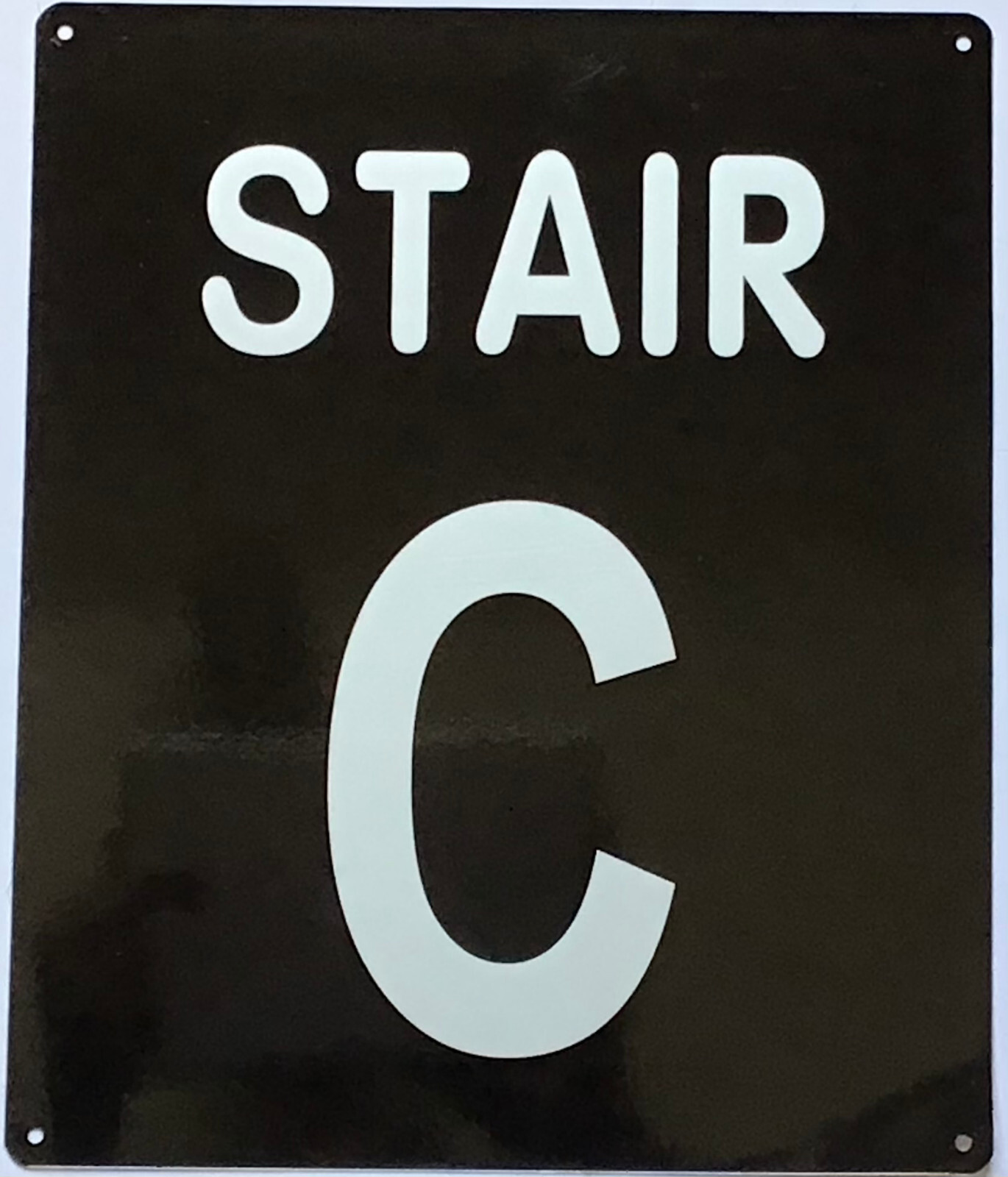 STAIR C SIGN (10X12, Black Background, Aluminum)-REF24-1027