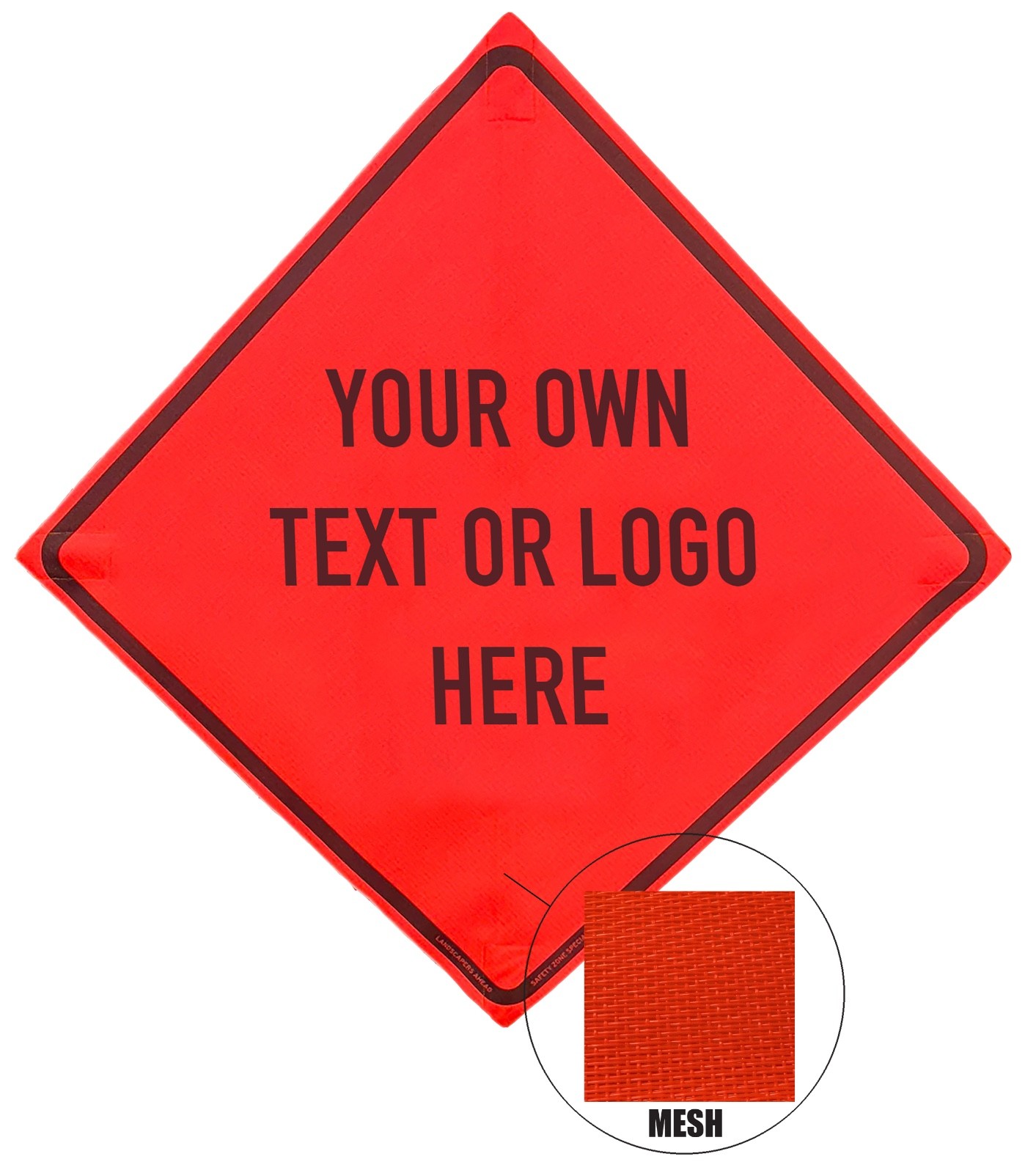 36&Prime; Custom Mesh Orange MUTCD Roll-Up Traffic Safety Sign & Steel Sign Stand Kit