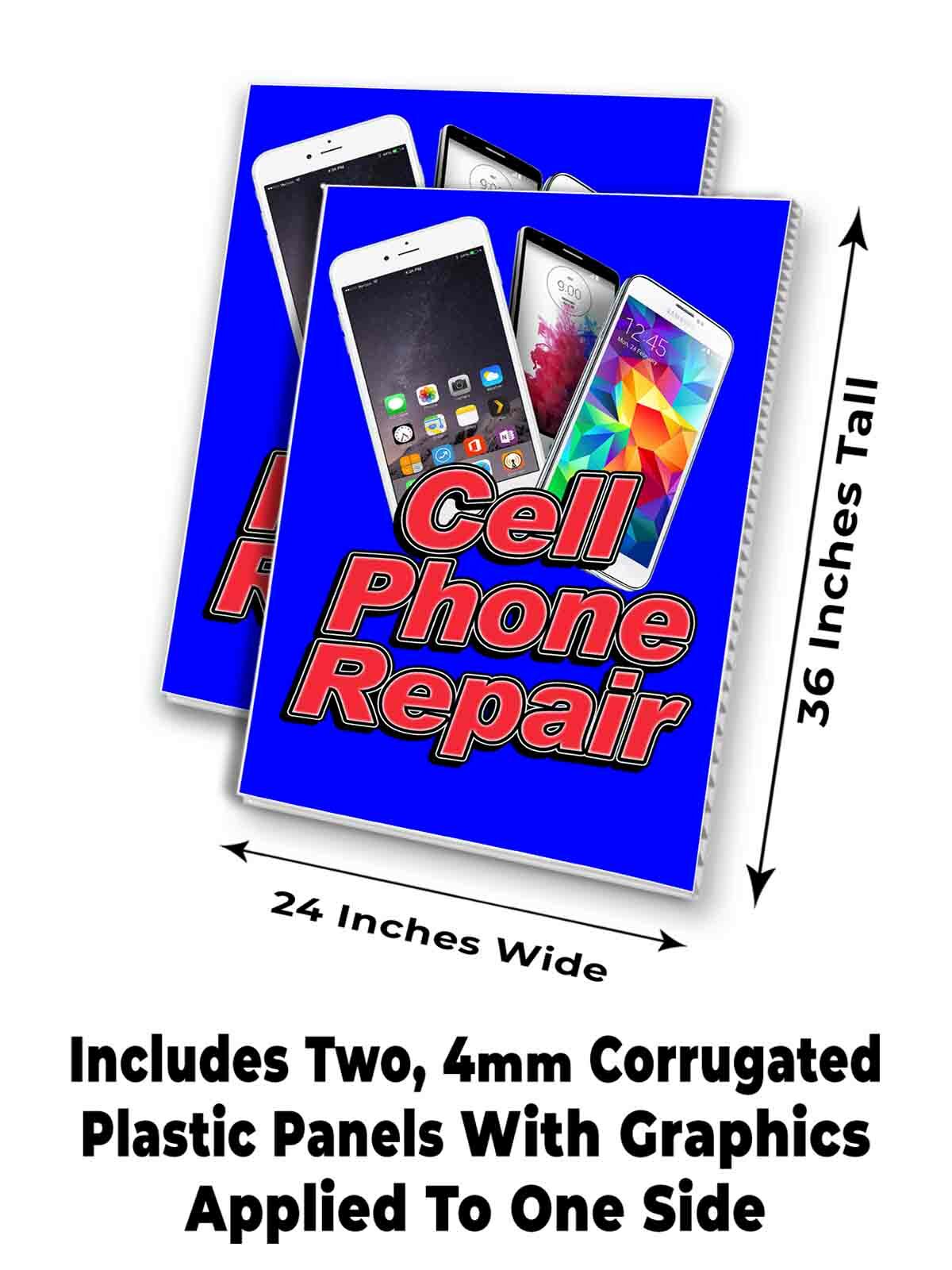 CELL PHONE REPAIR Signicade 24×36 A Frame Sidewalk Sign Double Sided TECHNOLOGY