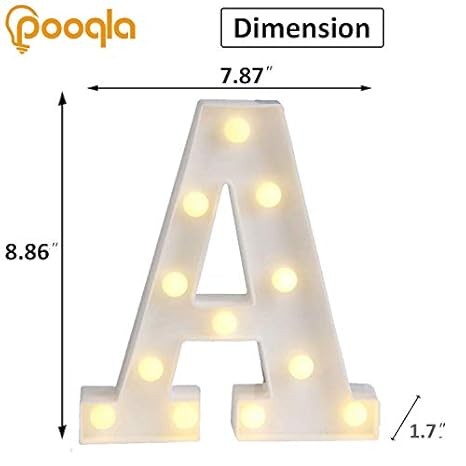 Pooqla LED Marquee Letter Lights – Alphabet Signs for Parties & Weddings