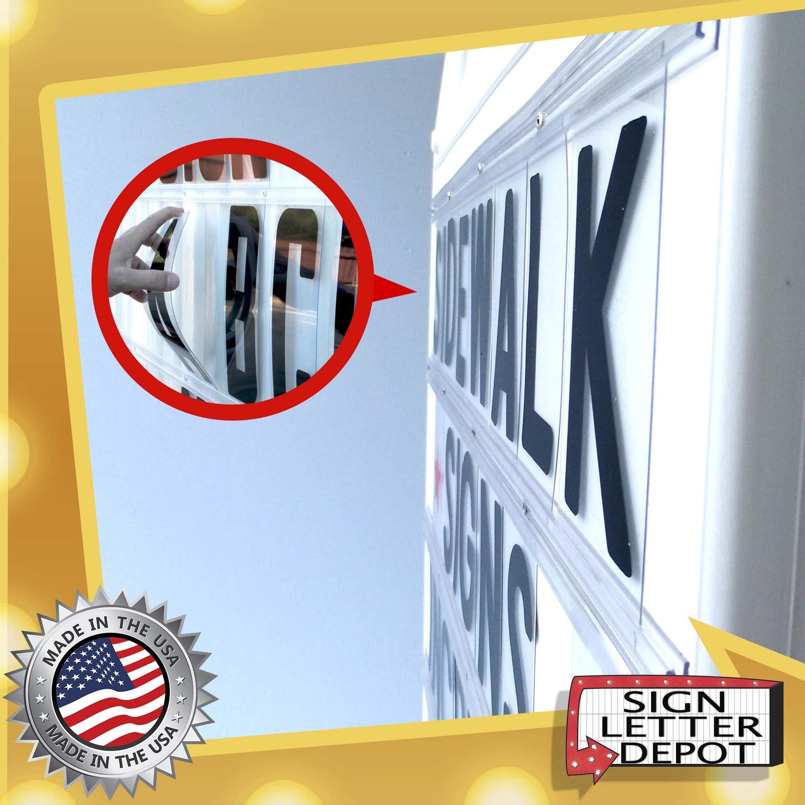 Sign Letter Depot 4 Flex Changeable Sign Letters On 5 Clear Panels Black