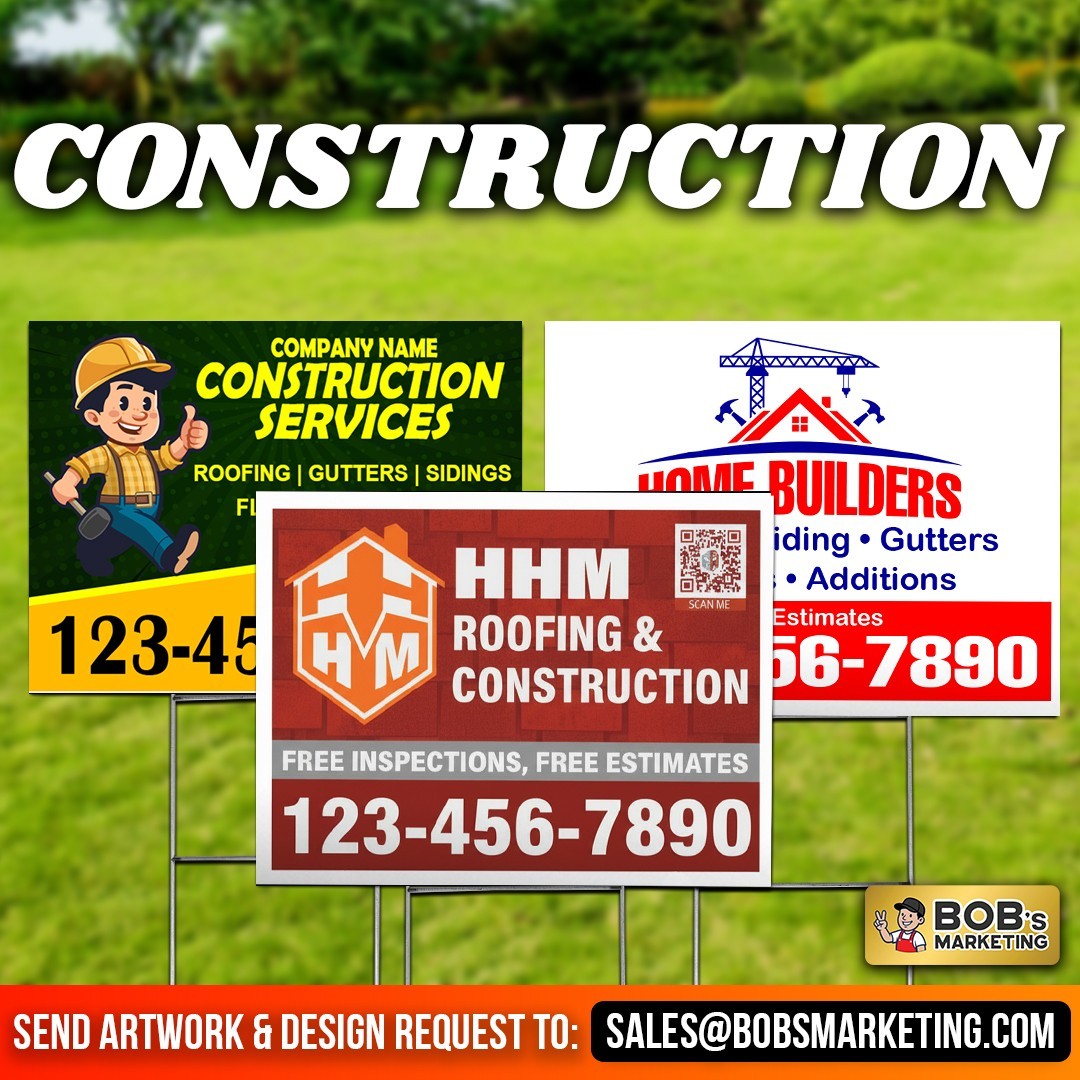 20 Pack Custom Yard Signs 24×18 Full Color Wholesale Printing + Metal H Stakes