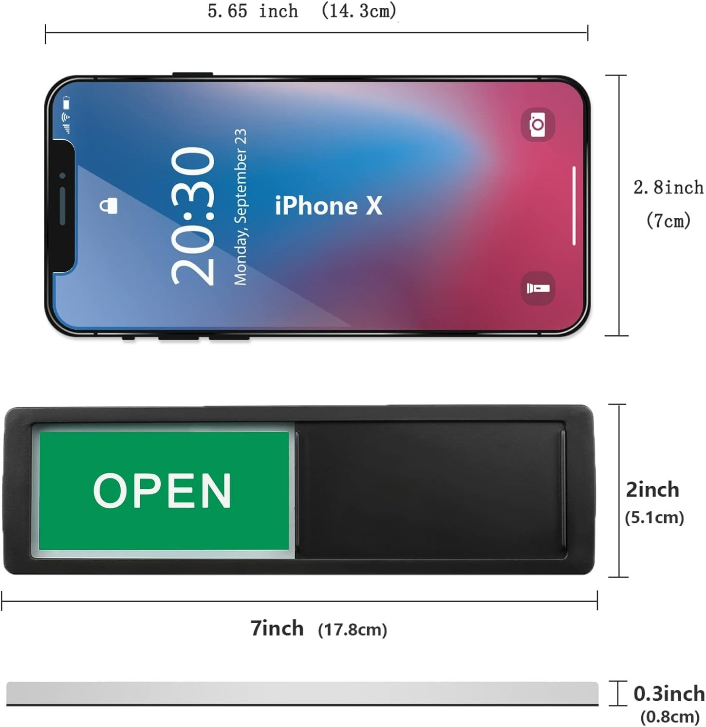 Elegant Sliding Door Sign – Dual Display for Offices, Stores, and Restaurants
