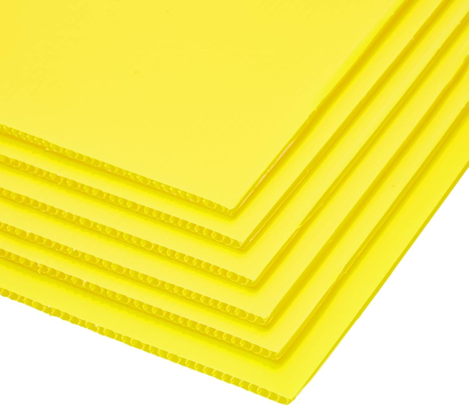 6 Pack Blank Corrugated Plastic Yard Signs w/Stakes 12 Piece Set, Yellow