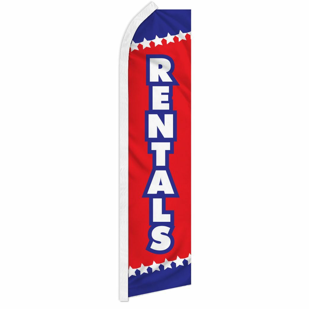 « RENTALS » advertising super flag swooper banner business rent lease buy sell