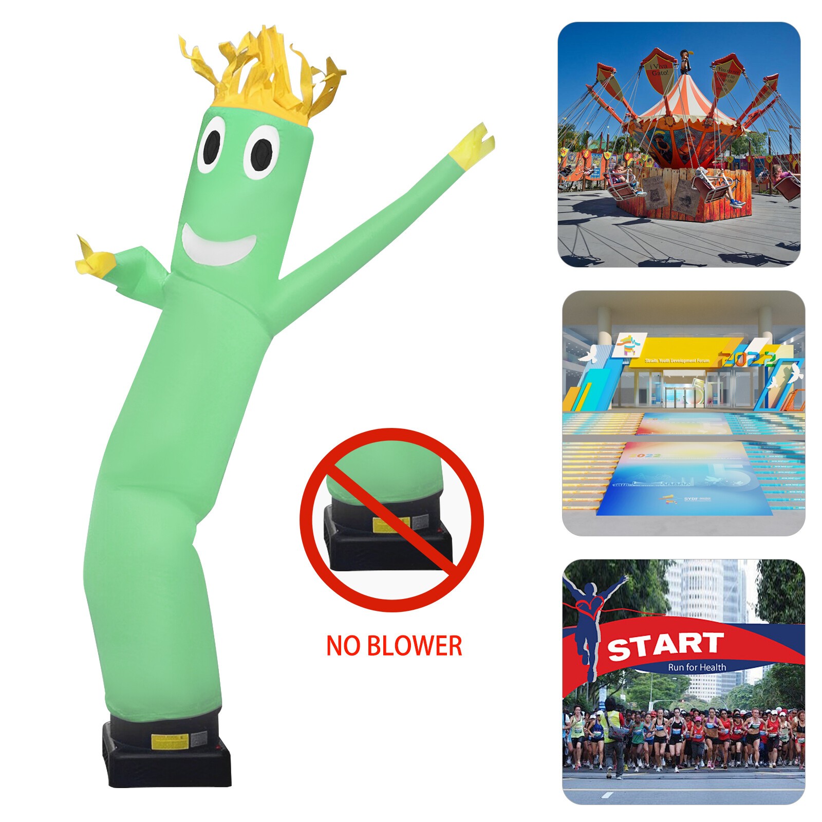 10ft Dancing Inflatable Air Dancer Promotional Figure Green Plaid