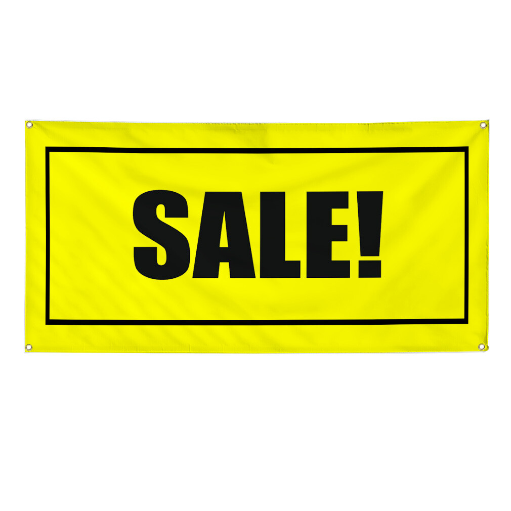 Vinyl Banner Multiple Sizes Sale! Black Yellow Promotion Business Sales