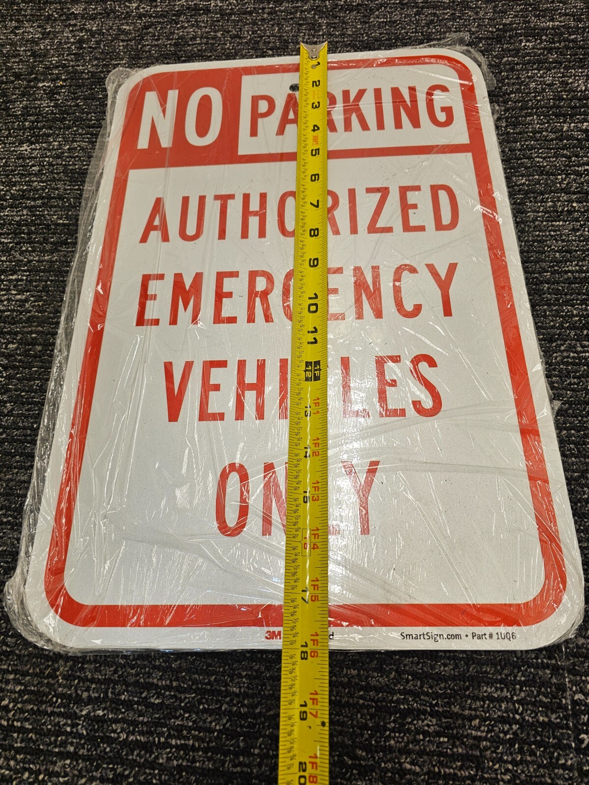 (QTY 4) SmartSign No Parking Authorized Emergency Vehicles Only Sign 18 x 12&Prime;