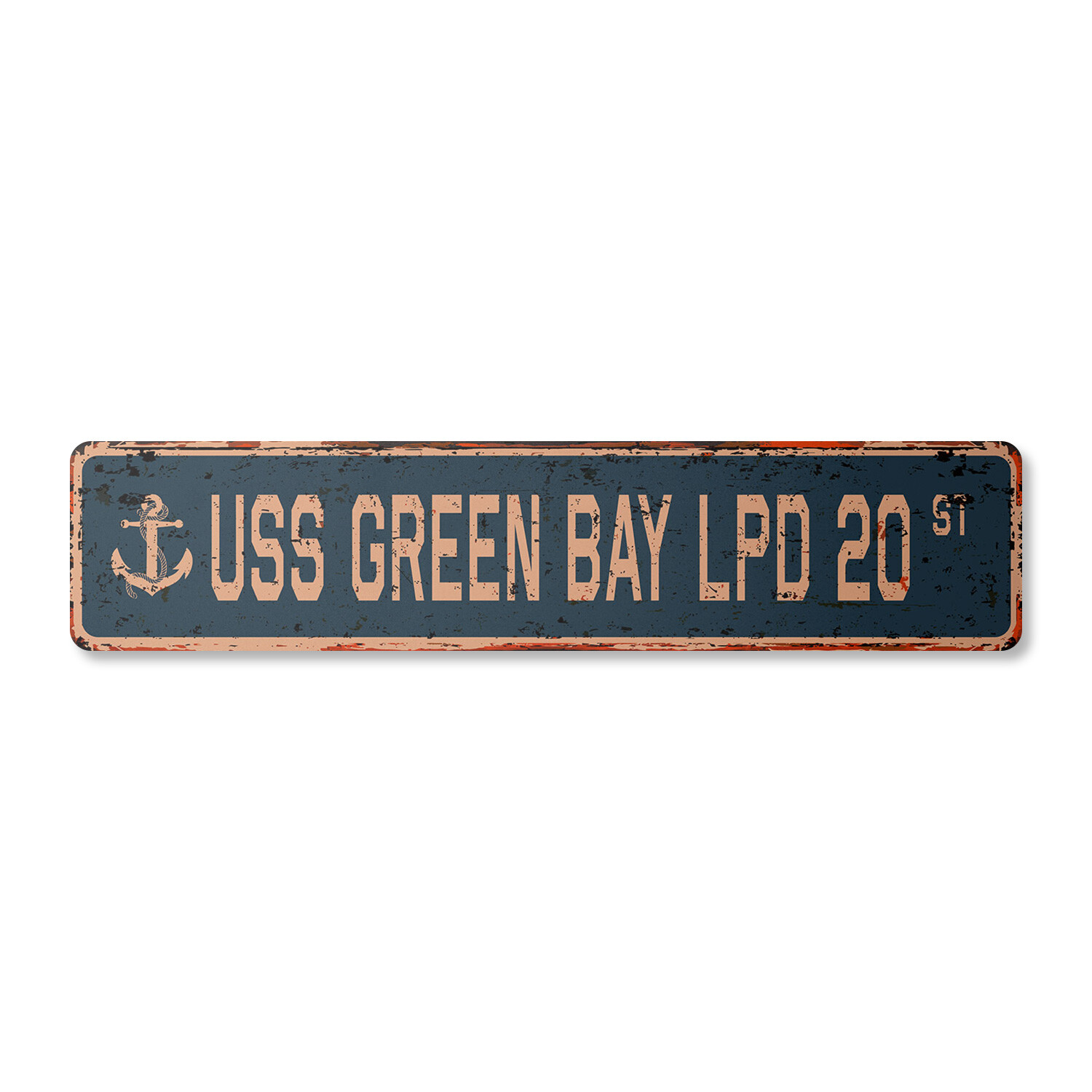 USS GREEN BAY LPD 20 Vintage Street Sign us navy ship veteran sailor rustic gift