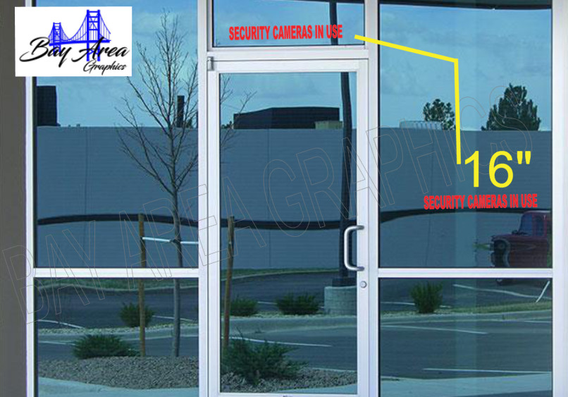 Security Cameras In Use Sticker 2 Pack Outdoor Window Vinyl Sign USA
