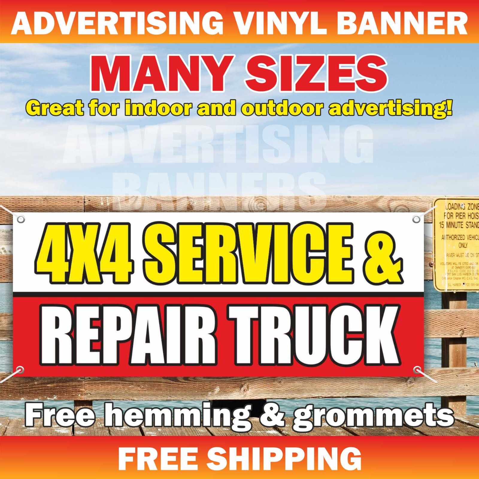 4X4 SERVICE & REPAIR TRUCK Advertising Banner Vinyl Sign mechanic check garage