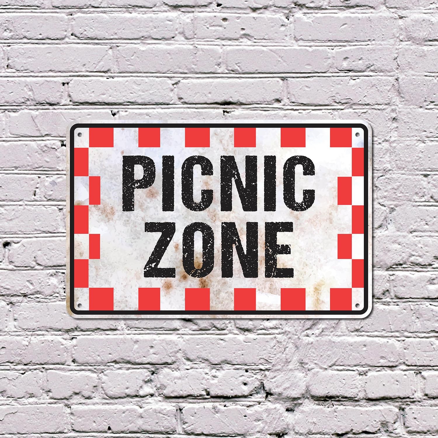 Picnic Zone (2 Pack) 8 Inch x 12 Inch Novelty Plastic Sign Blankets Baskets S…