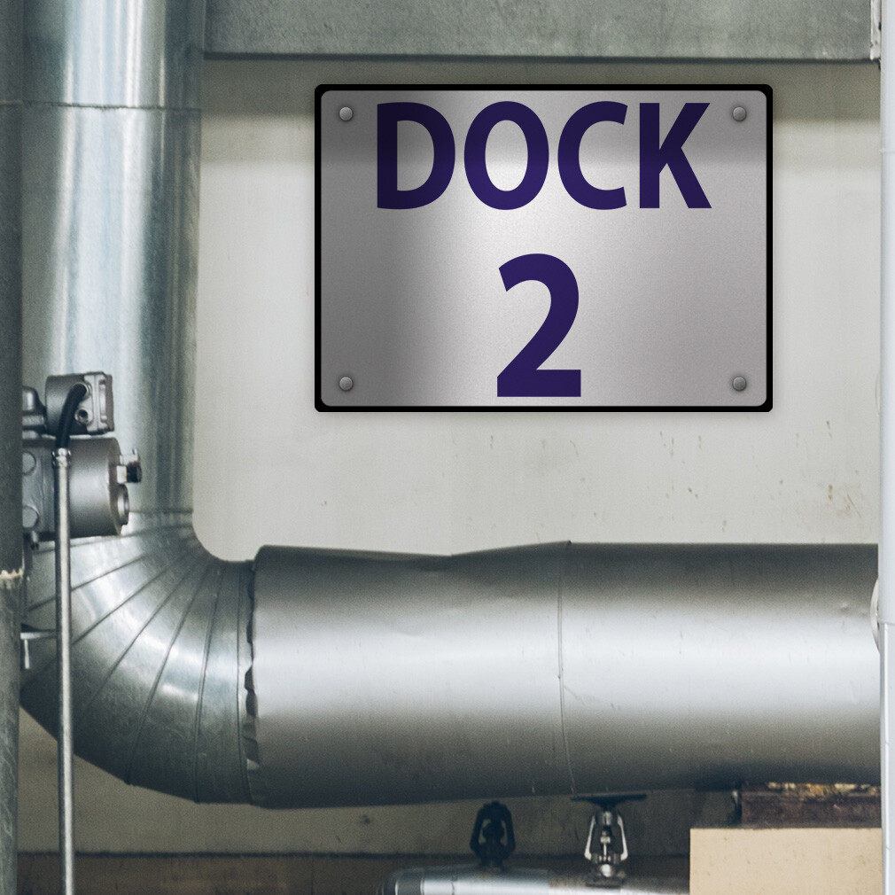 Aluminum Horizontal Metal Sign Dock 2 Activity Loading Zone Number