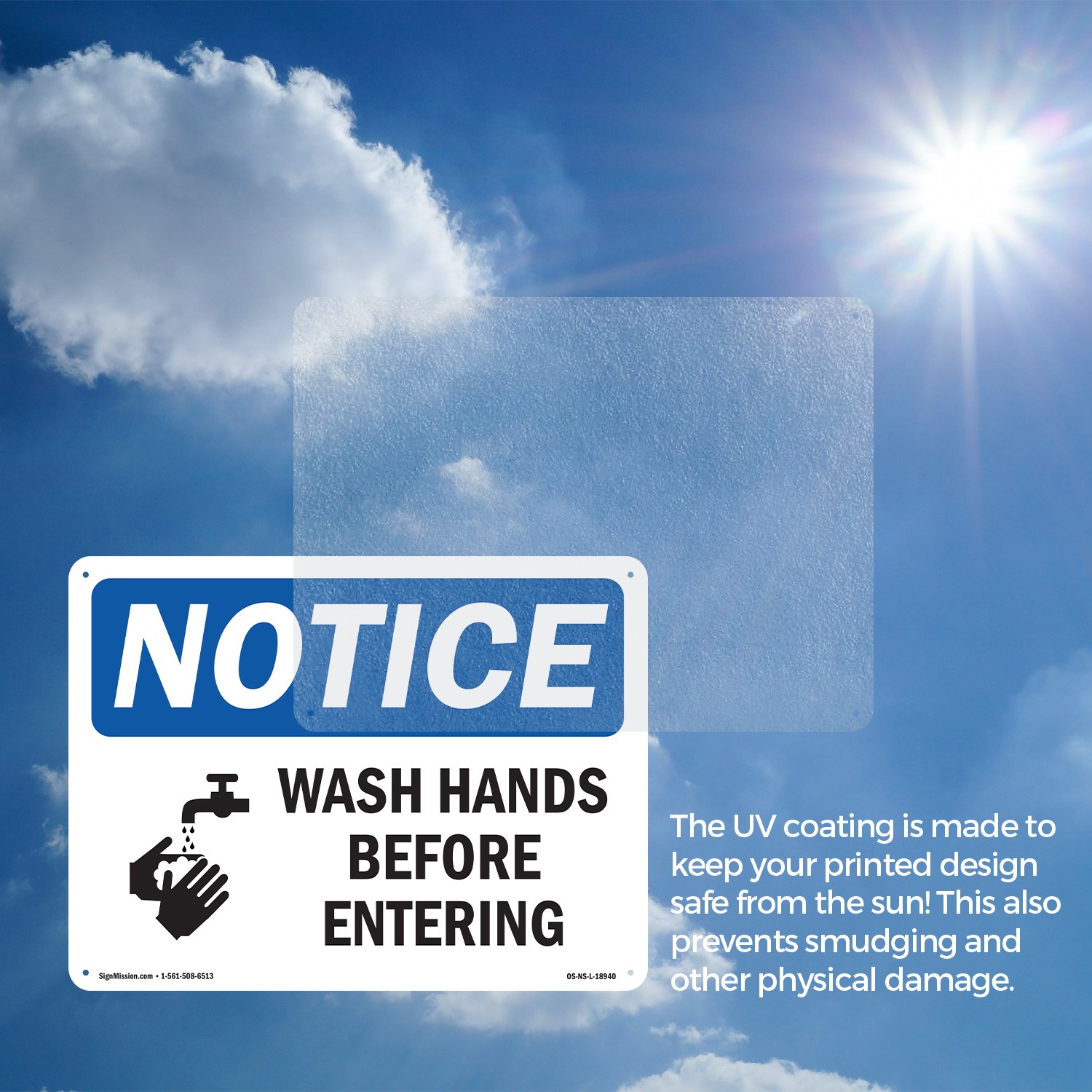 Wash Hands Before Entering OSHA Notice Sign Metal, Plastic, Decal 5 or 10 Pack