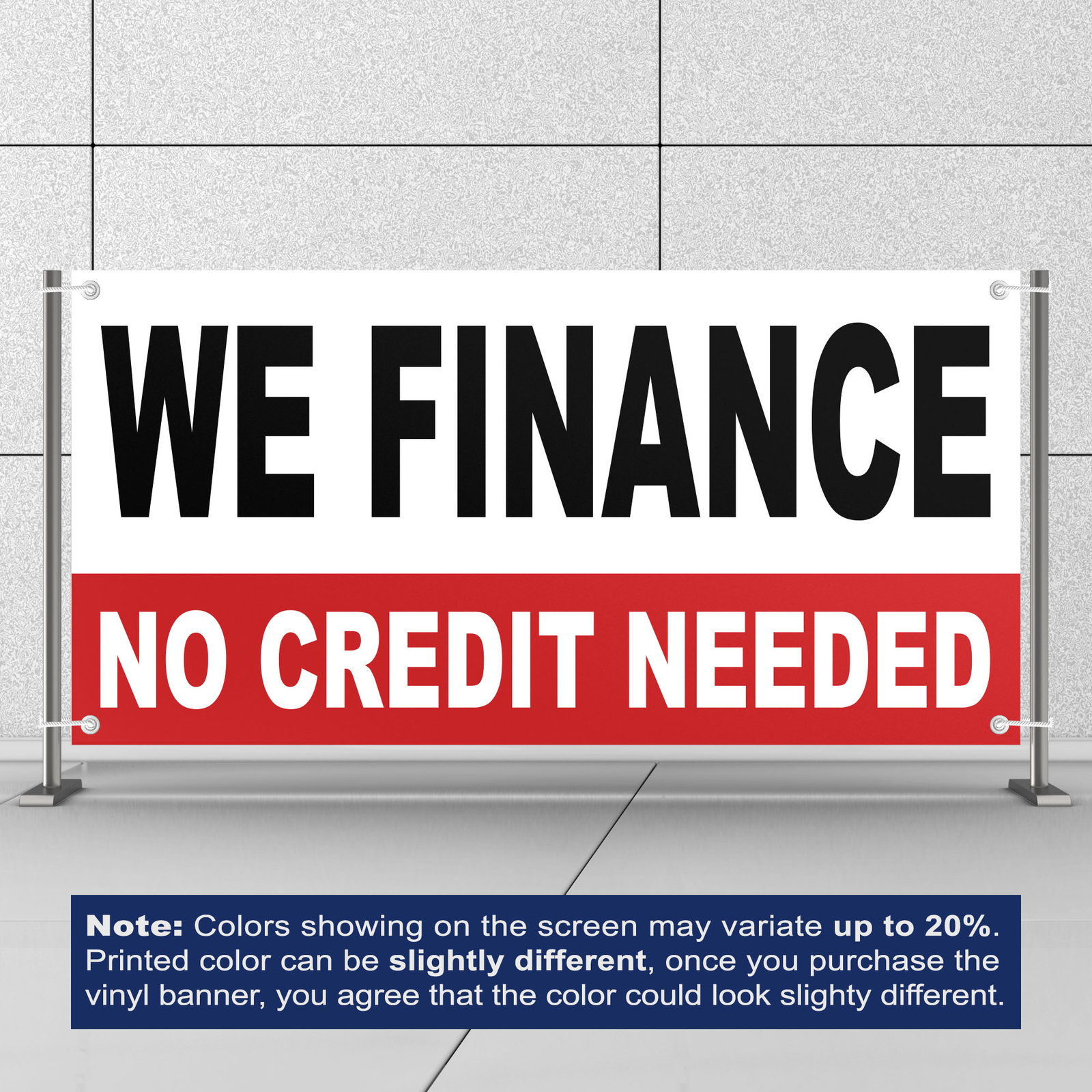 We Finance No Credit Needed Banner 13 oz Heavy Duty Vinyl Easy Payments Sign