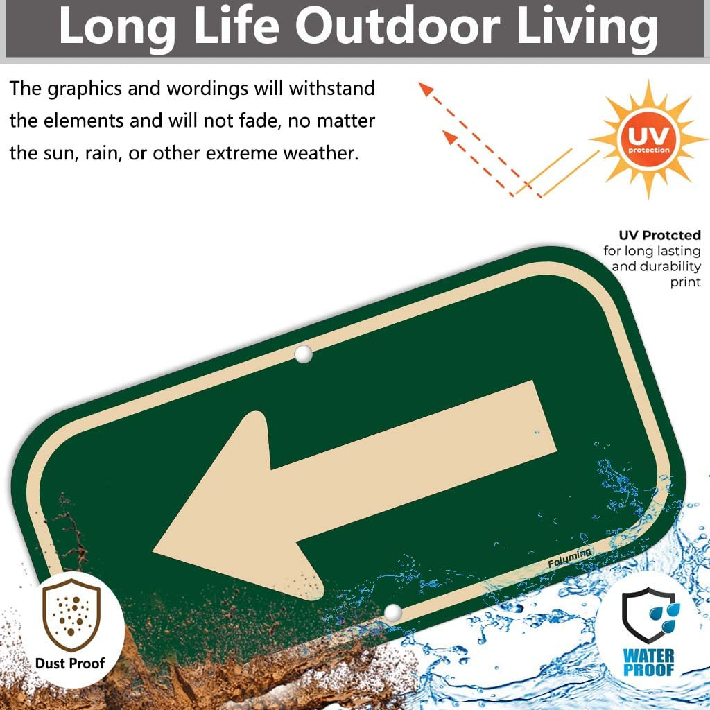 2 Pack Left Arrow Signs 12 x 6 Inches Arrow Signs Metal Reflective Sturdy Rus…