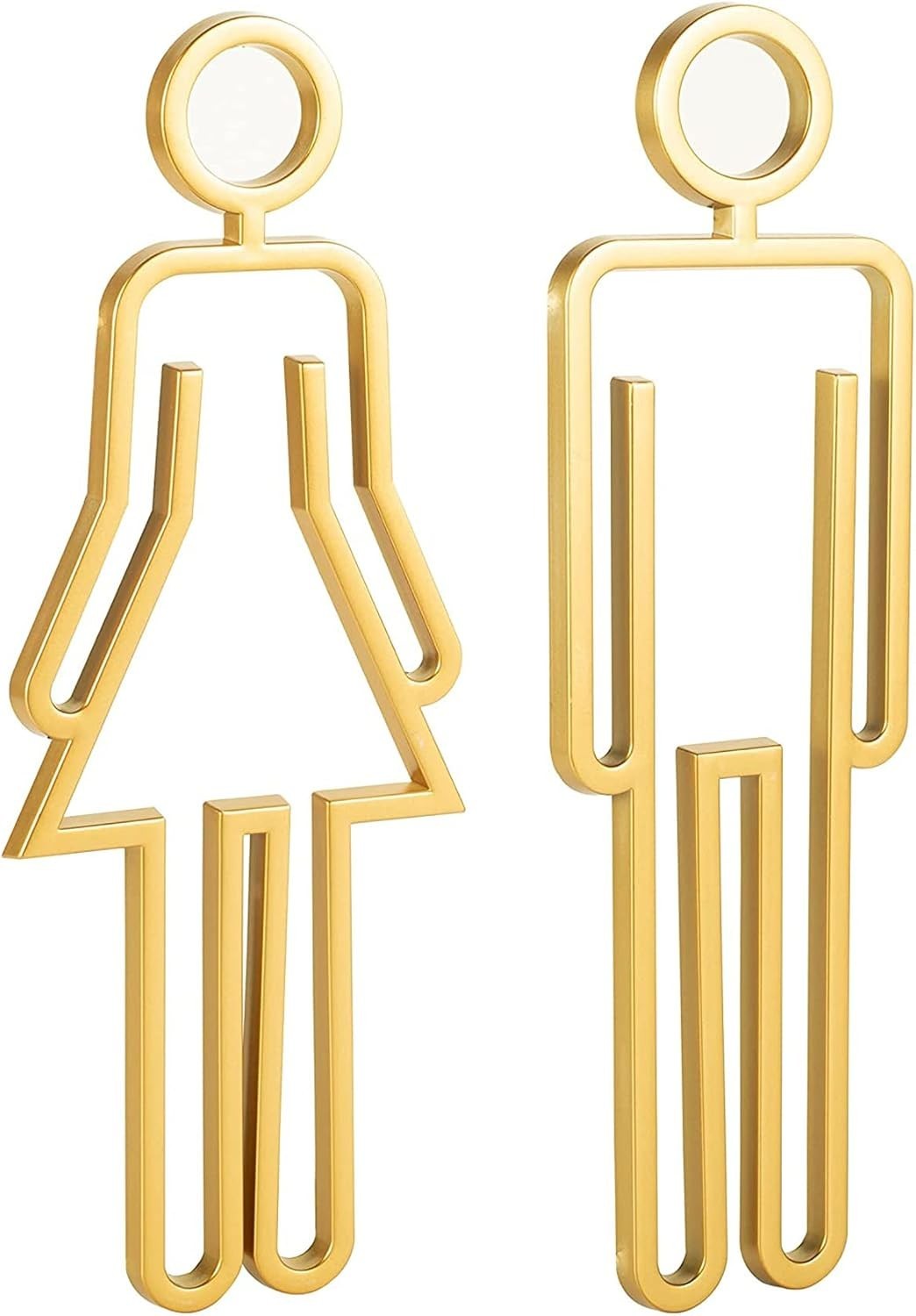 Golden Modern Acrylic Bathroom Sign Symbols Men Women Toilet Restroom Signage