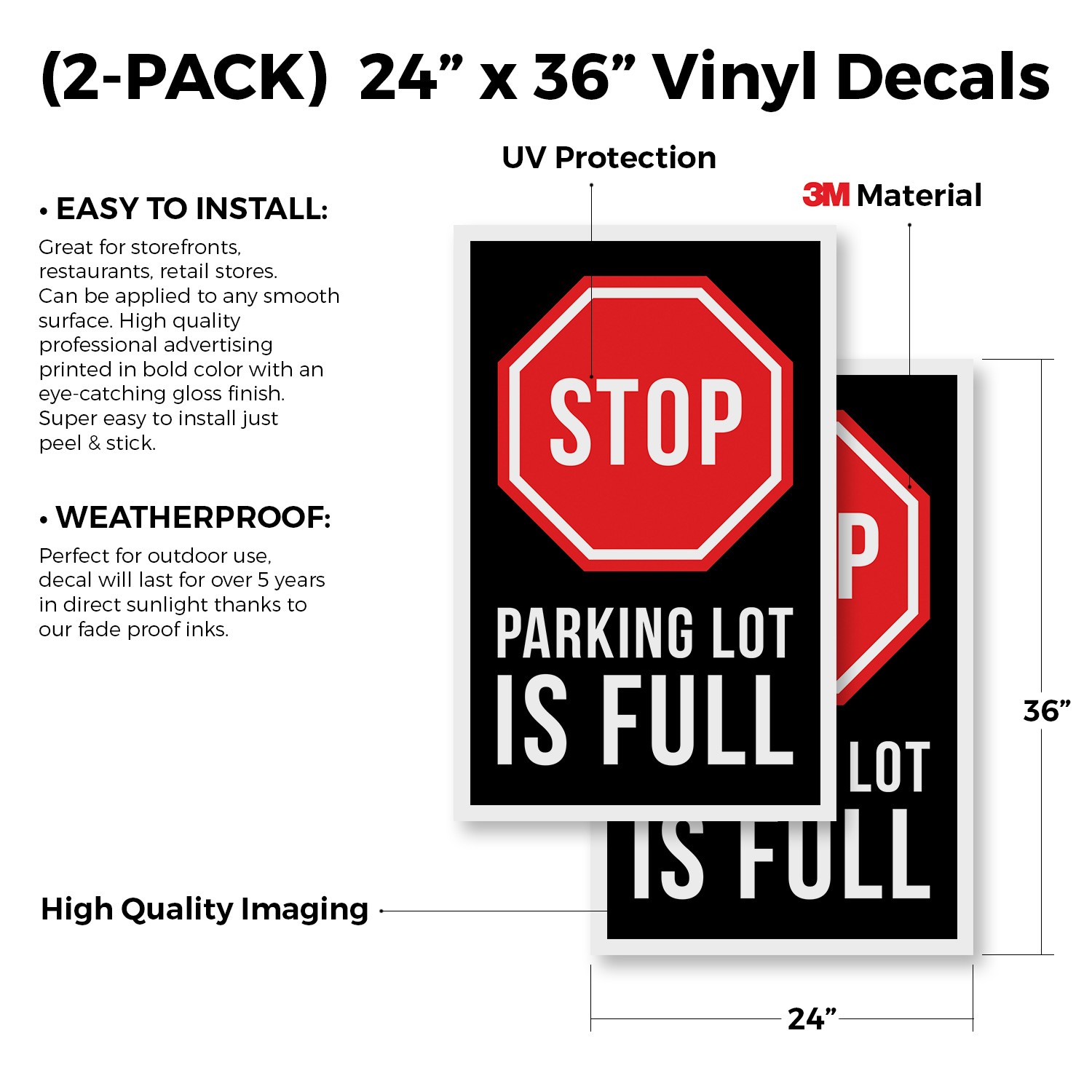 Stop Parking Lot Is Full Heavy Duty A-Frame Sidewalk Sign Clear Message Event