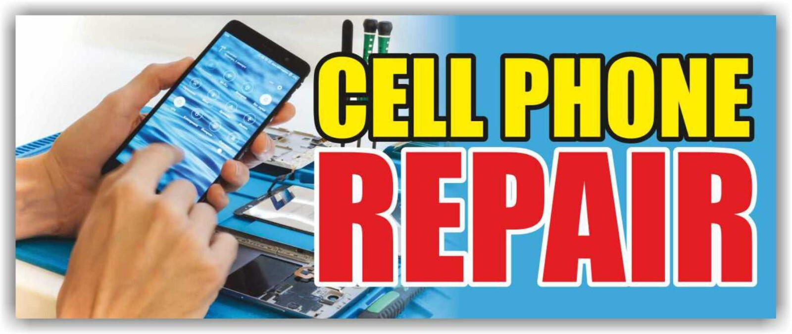 CELL PHONE REPAIR Advertising Banner Vinyl Mesh Sign unlock buy service tablets