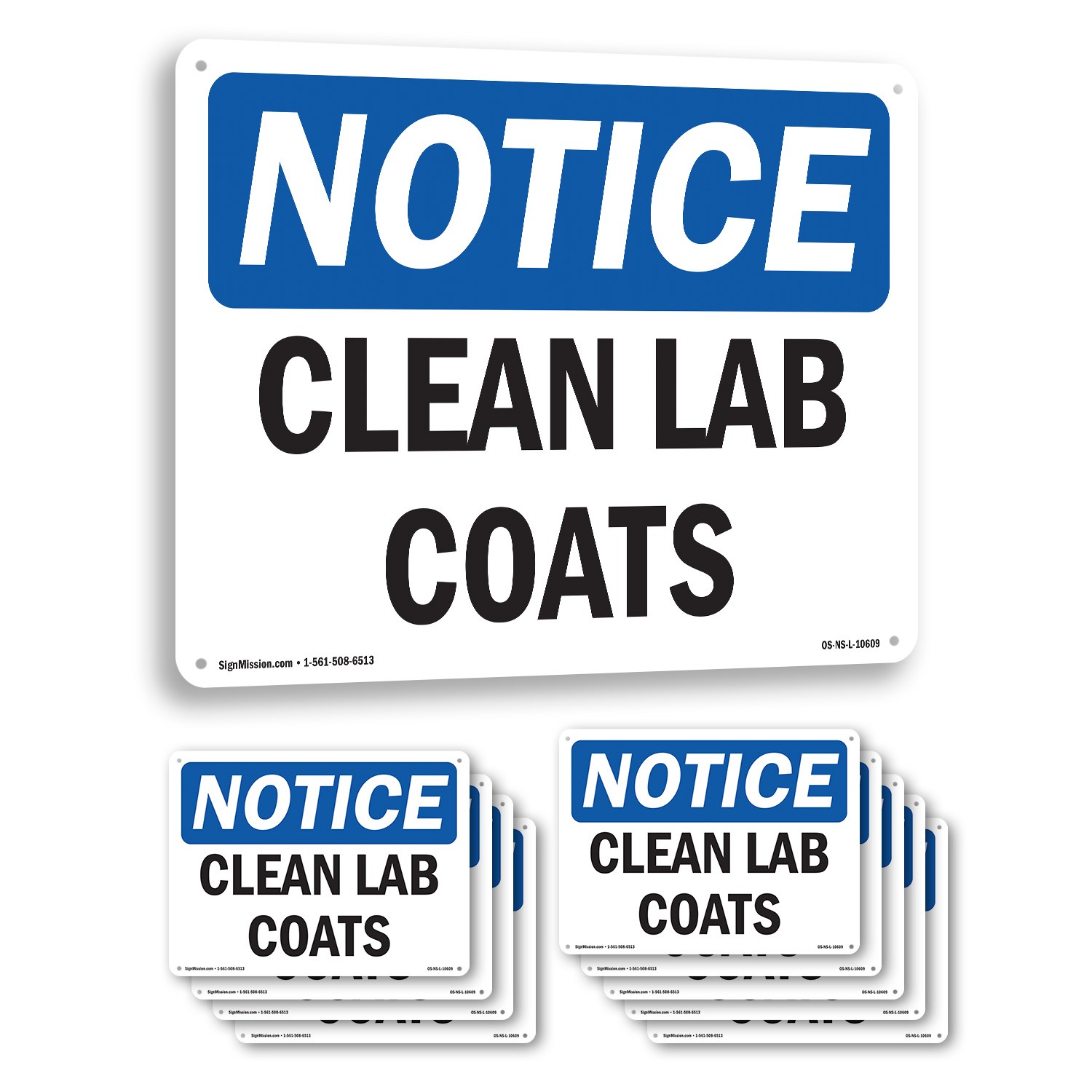 Clean Lab Coats OSHA Notice Sign Metal, Plastic, Or Decal – 5 or 10 Pack