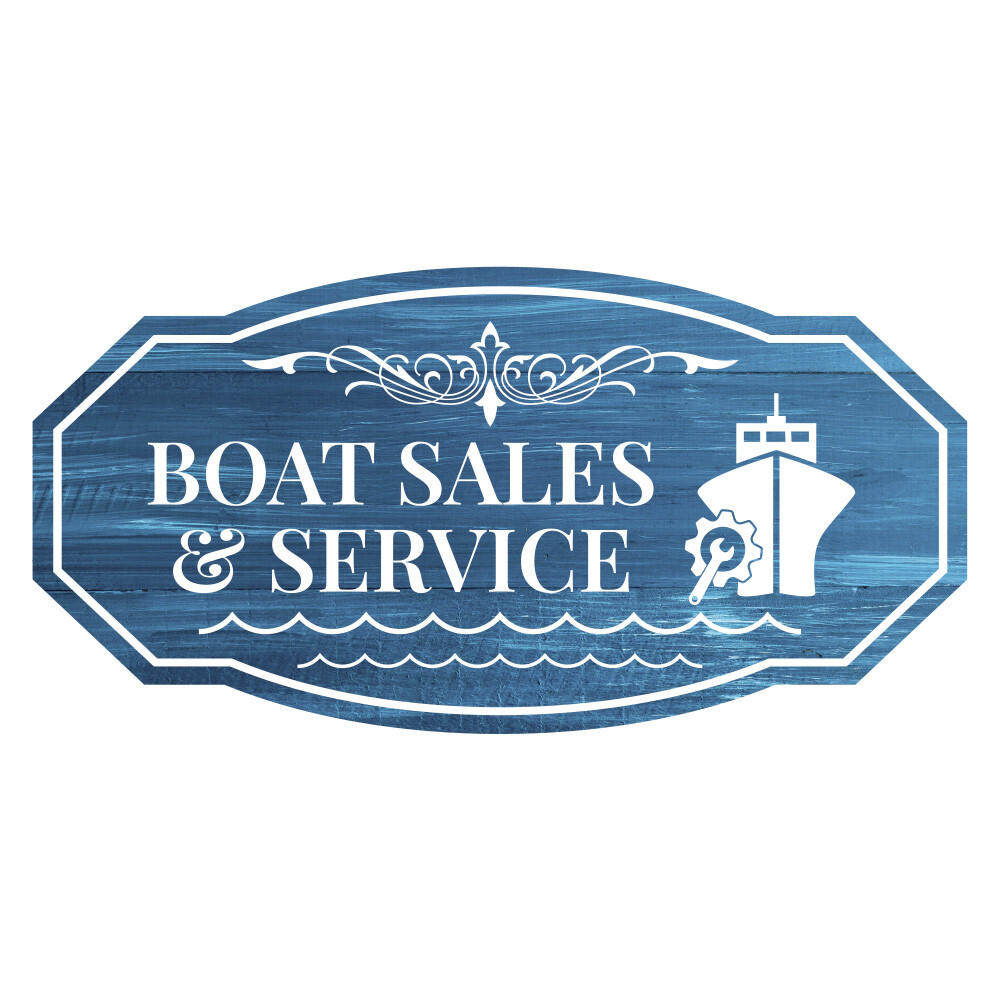 Victorian Plus Boat Sales & Service Wall or Door Sign | Harbor Marina Signage