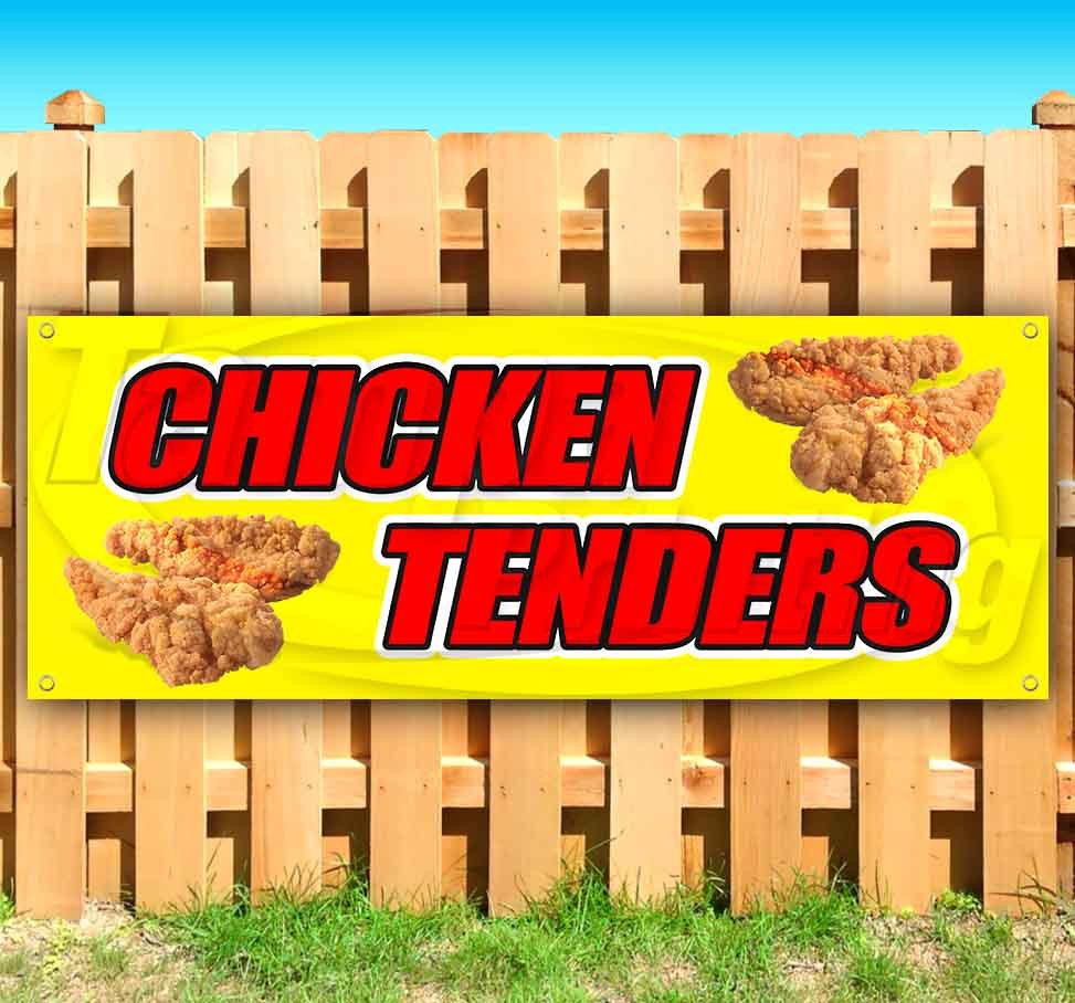 CHICKEN TENDERS Advertising Vinyl Banner Flag Sign Many Sizes Available USA