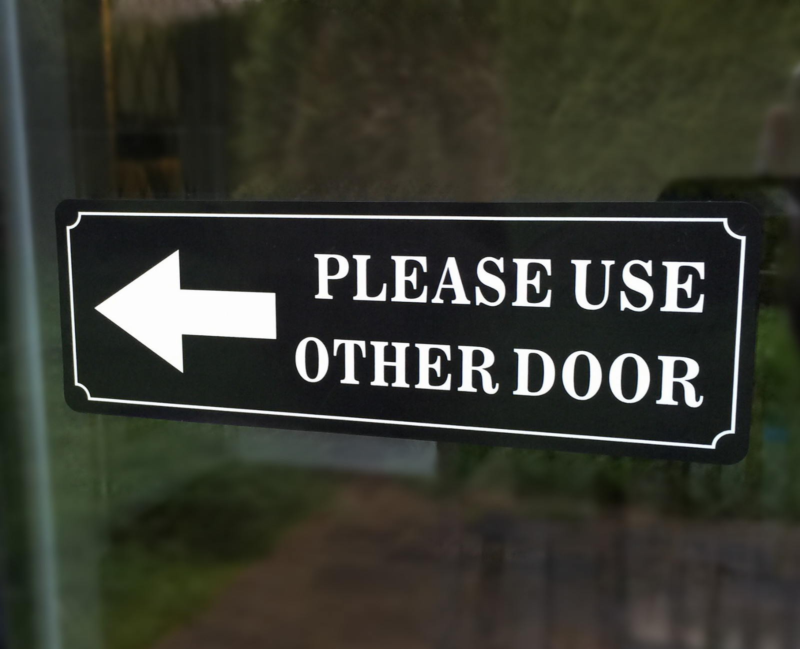(2 Pack) 9&Prime; X 3&Prime; PLEASE USE OTHER DOOR Sign Back Self Adhesive Vinyl Sticker