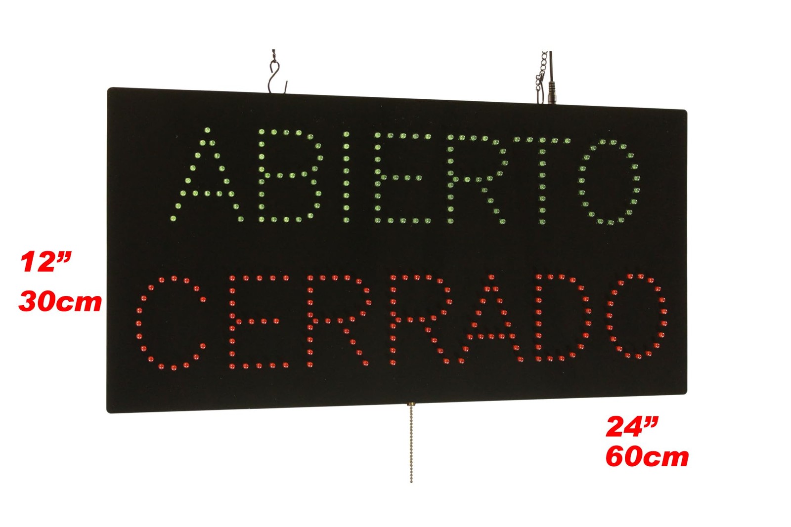 Abierto Cerrado Sign, 24&Prime;x12&Prime;, 60x30cm, , LED, Neon, Florescent, Signage, Sig…